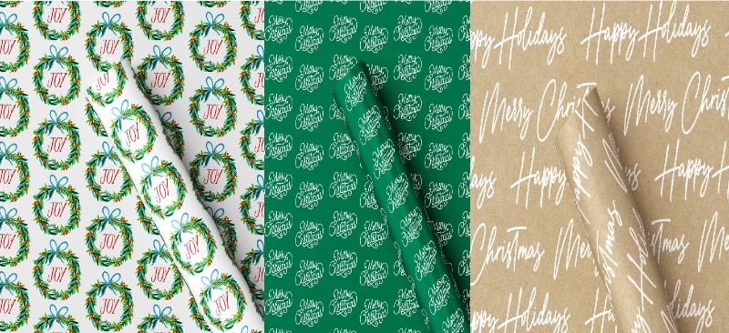 Photo 1 of 3 pk of 50 sq ft. Christmas wrapping paper