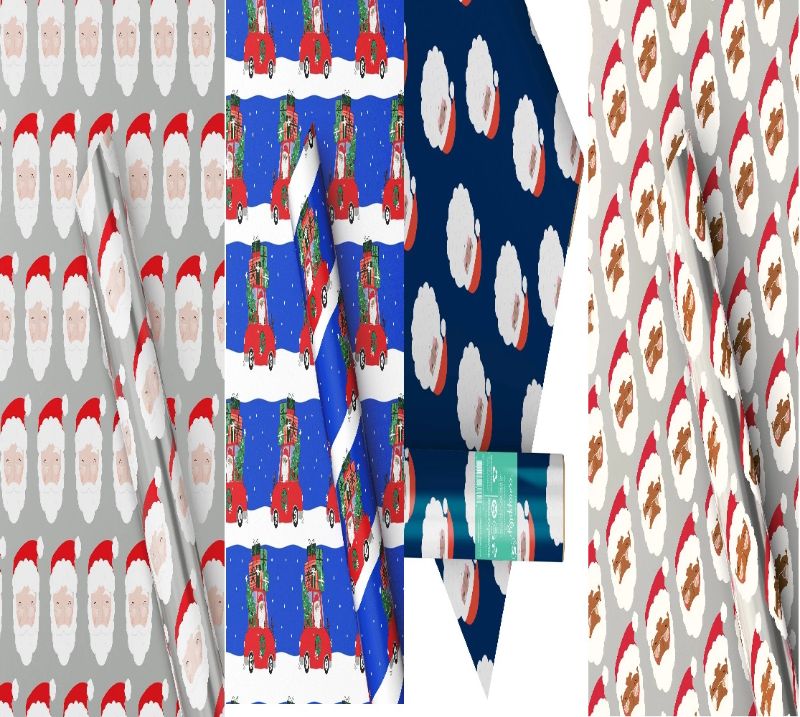 Photo 1 of 4 Rolls of Santa wrapping paper (125 sq.ft all together) 
