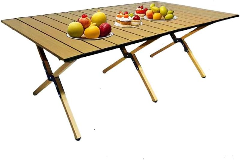 Photo 1 of Portable Low Alluminum Roll Up Travel Folding Table for Beach, Camping, & Picnic – Compact, Lightweight, Multi-Purpose for Indoor & Outdoor Use