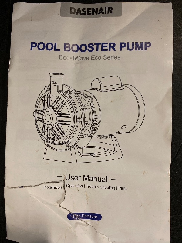 Photo 1 of Dasenair Pool Booster Pump, 3/4 HP PB4-60 Swimming Pool Booster Pump 115V/230V Dual Voltage for 180 280 380 480 3900 Pressure Side Pool Cleaners