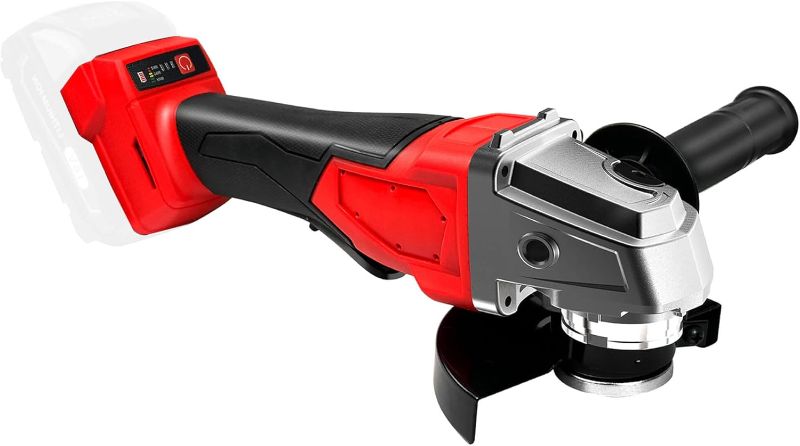 Photo 1 of Cordless Angle Grinder Compatible, 4-1/2-Inch,1000RPM Brushless Motor with Cutting/Polishing Wheel Disc,Pin Wrench Kitbox For Metal Wood Polishing,Thin Steel (Red)
