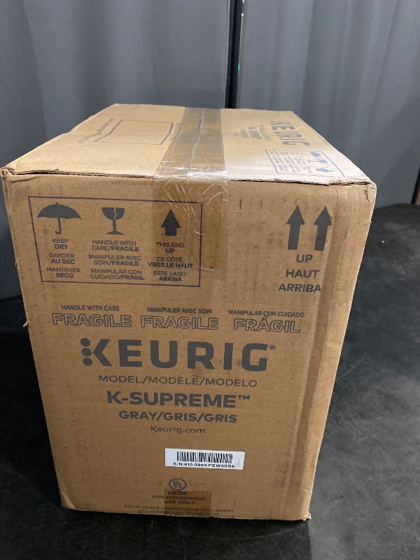 Photo 1 of Keurig K-Supreme Single Serve Coffee Maker with 66oz Removable Reservoir MultiStream Technology 4 Brew Sizes K-Cup Pod Dual-Position Gray