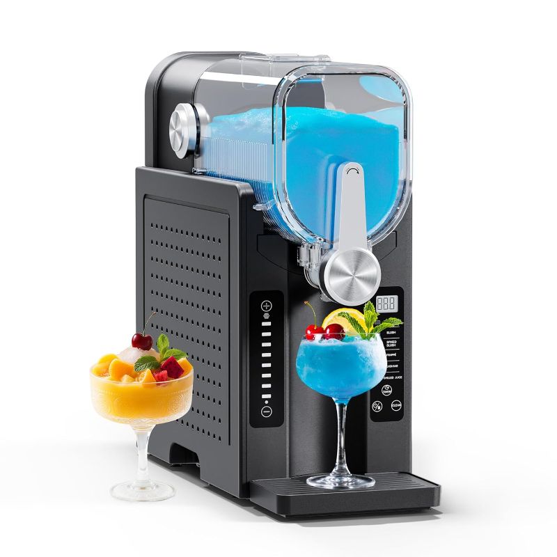Photo 1 of Slushie Machine, EZBASICS Slushy Machine for Home No Ice Needed, Professional Frozen Drink Maker with LED Display, 6 Pre-Set Programs for Frozen Margaritas, Frappés and Ice Cream, 1Pack + 6Modes