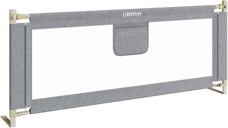 Photo 1 of Bed Rails for Toddlers Toddler Bed Rails?Bed Rail for Baby - Adjustable Height Bed Guard with Child Safety Lock, Universal Fit for King/Full/Twin Beds (Grey, 1 Side 59Inch)