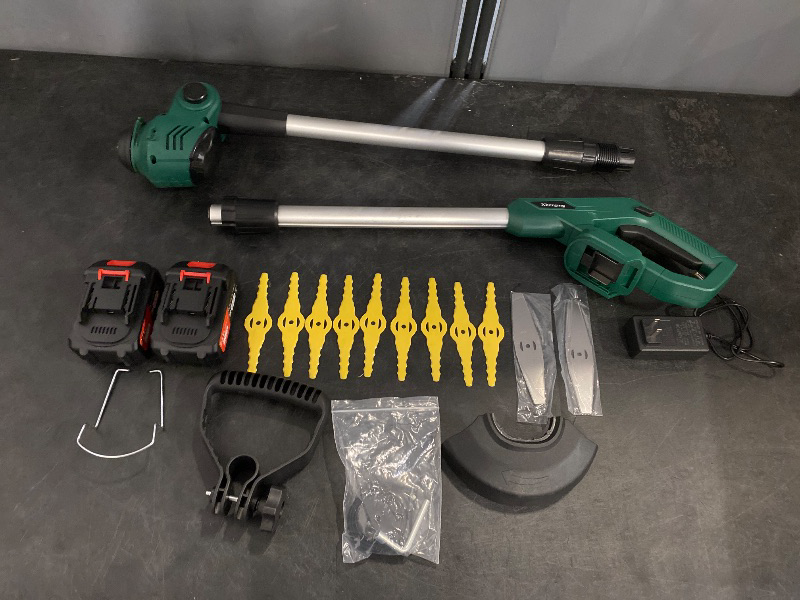 Photo 1 of Cordless Wacker Eater Battery Powered, 21V Lightweight Electric Weed Trimmer with 2 Battery Operated & Charger No-String Grass Trimmer/Brush Cutter/Lawn Edger for Yard Garden