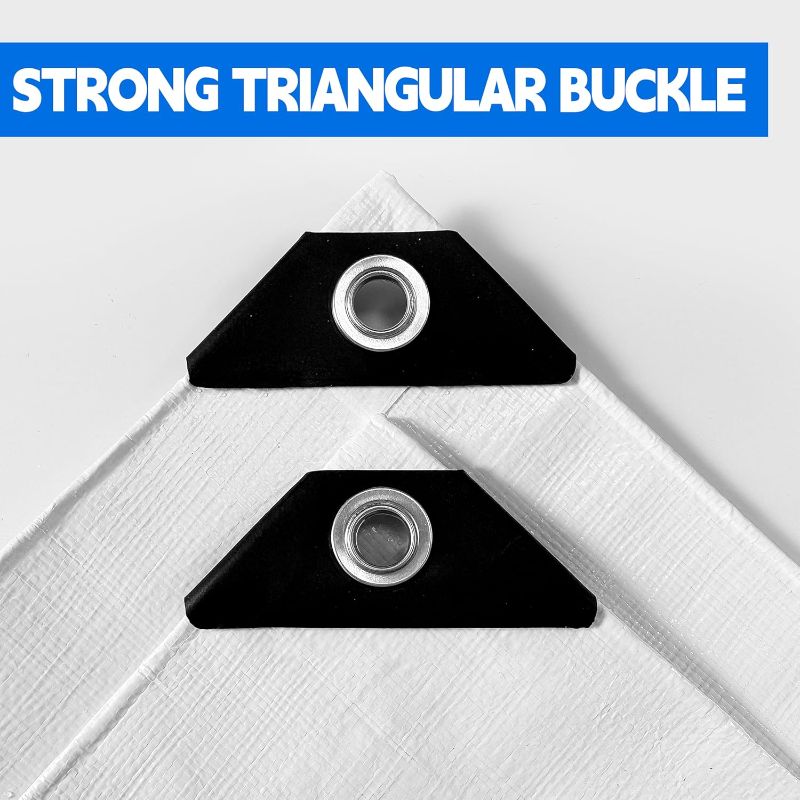 Photo 1 of Tarp 15x30 ft Heavy Duty 12mil 100% Waterproof High Durability Multipurpose,Uv Resistant,White Tarp Suitable for Swimming Pools, Boats, Camping, Courtyards, Etc -by MVPNET