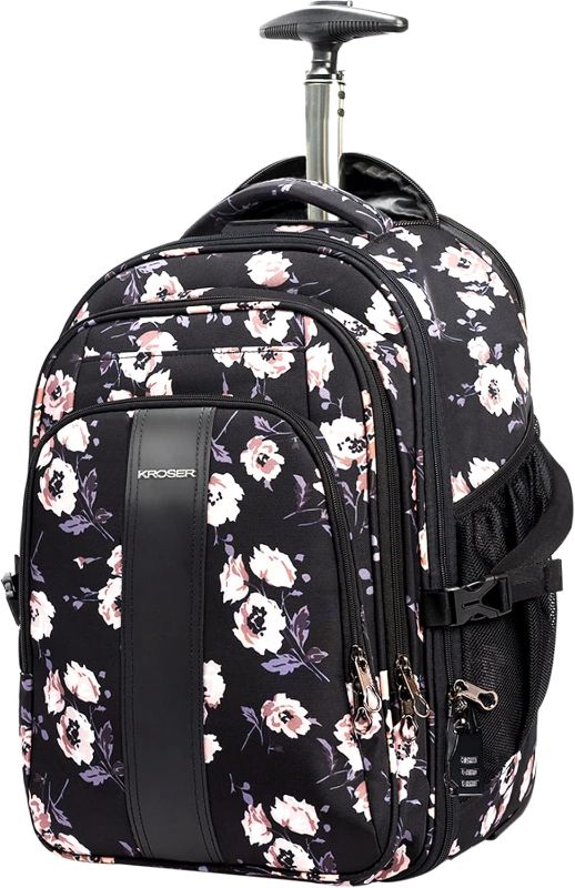 Photo 1 of KROSER Laptop Rolling Backpack 17 inch Premium Wheeled Computer Backpack for Women with RFID Pockets Check Point Friendly Water-Repellent Overnight Roller Case for Travel
