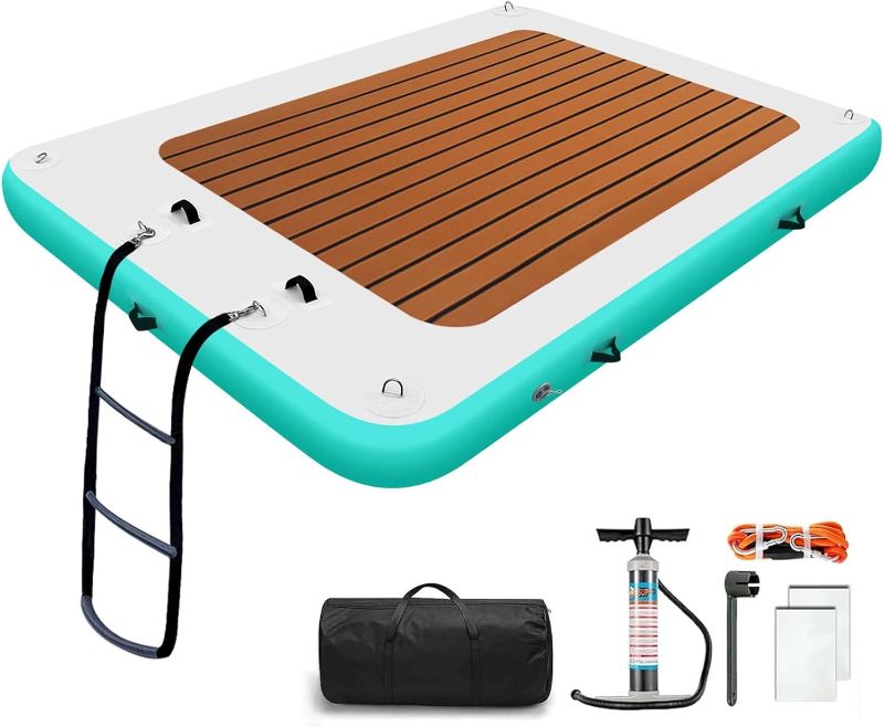 Photo 1 of Inflatable Floating Dock Platform for Lake Sea Swimming Pool Water Boat 6ft/8ft/10ft Raft Island Floats with Storage Bag