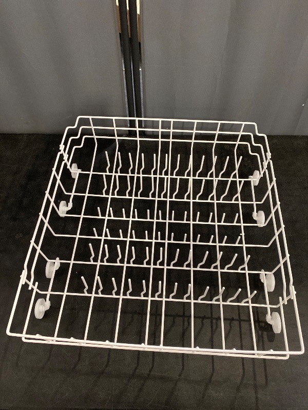 Photo 1 of UPGRADED 808602302 Dishwasher Lower Rack Replacement Compatible with Frigidaire,Kenmore Dishwasher Bottom Rack with 154174501 Wheels Replace 154432602 154432601 154319706 Dishwasher Racks (White)
