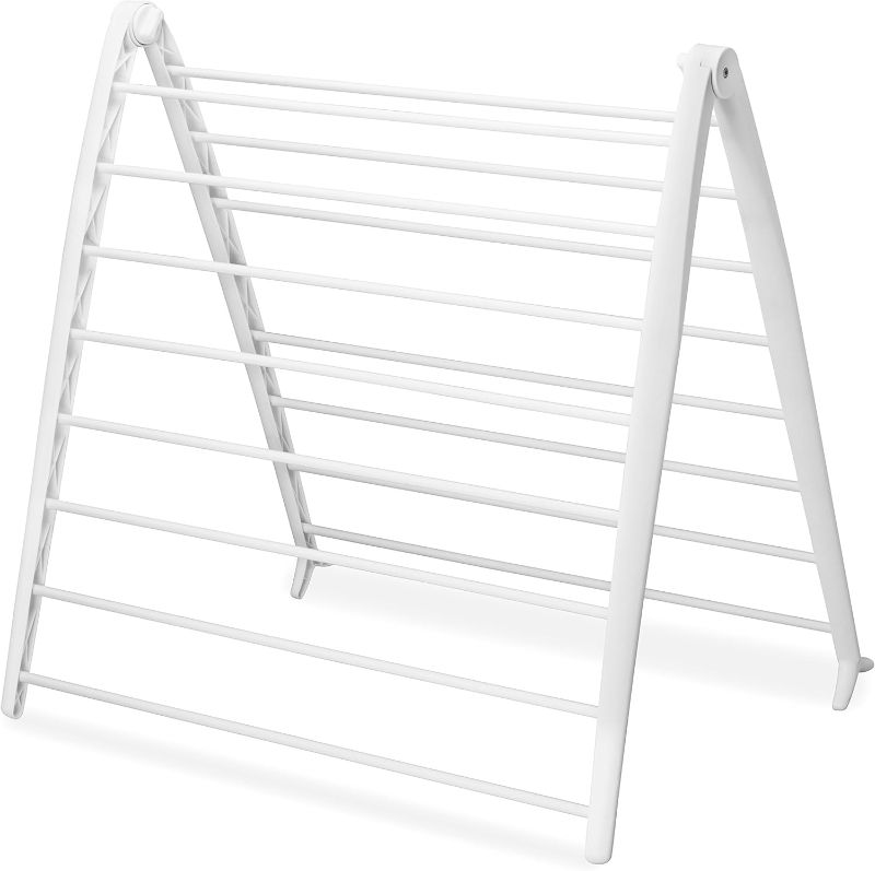 Photo 1 of Whitmor Spacemaker Folding Drying Rack, Freestanding Indoor Clothes Dryer, Space Saving Compact Design, 6"L x 26"W x 51.5"H, White