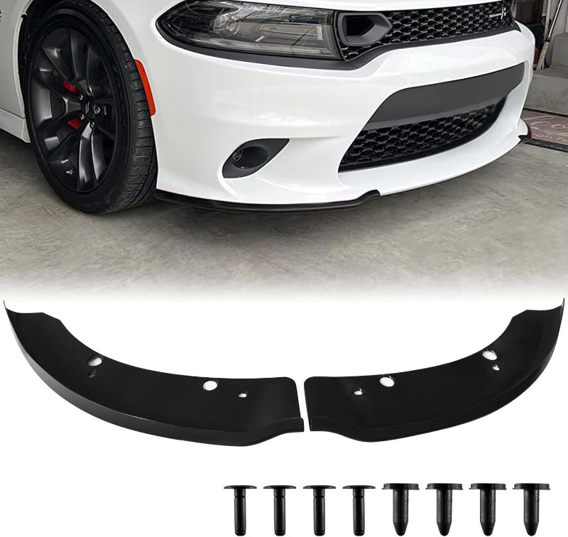 Photo 1 of Dodge Charger Front Splitter, Front Bumper Lip Splitter Protector Replacement for 2015-2023 Dodge Charger SRT 392/Scat Pack/RT Scat Pack 2019-2023 Charger GT/RT (Black)