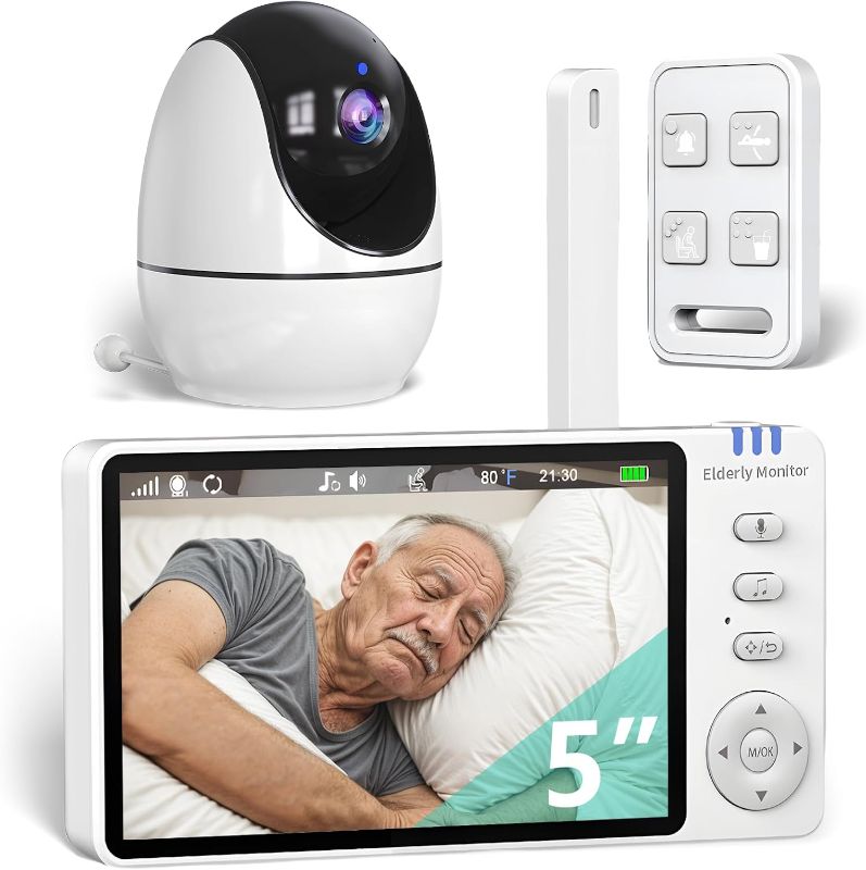 Photo 1 of Elderly Monitors with Camera and Audio, Two-Way Talk Room Monitors for Elderly, Med Reminder Camera for Elderly Monitoring, Baby Monitors for Elderly Care and Caregivers, Video Monitor for Elderly