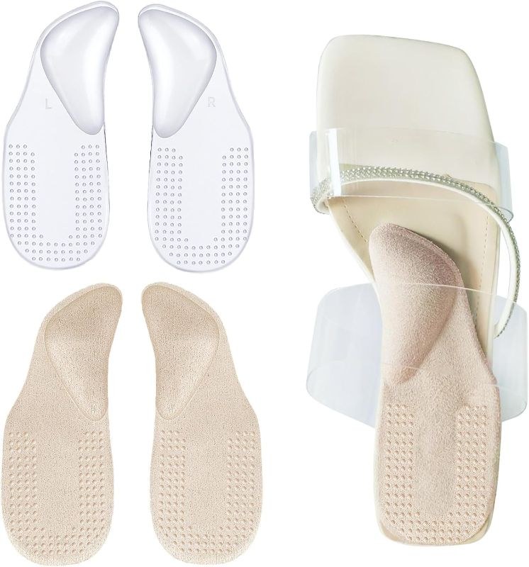 Photo 1 of Heel Pads, Arch Support Inserts Women, Weight Shifting Insoles for High Heels, Shoe Inserts for Women, Plantar Fasciitis Inserts Heel Inserts
