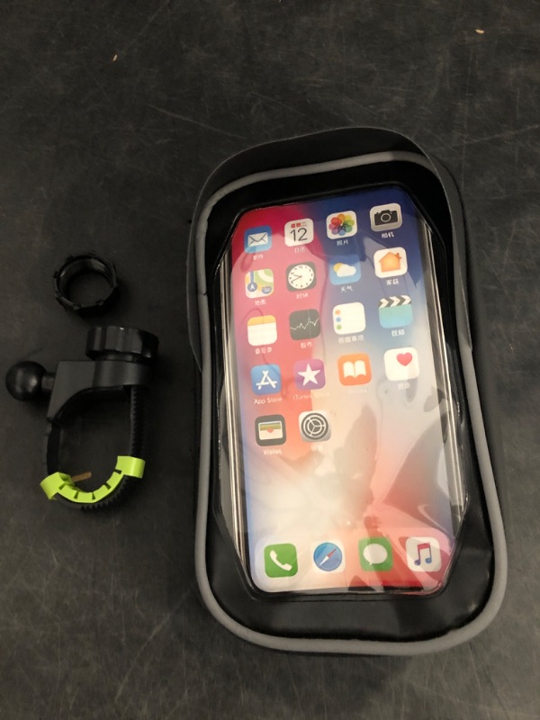 Photo 1 of Bike Phone Handlebar Bag Holder Bike Phone Holder Waterproof Bike Bag with Sun-Visor Rain Cover, TPU Touch Screen, Handlebar Mount Bicycle Phone Front Frame Bag Bike Phone Mount for Bike
