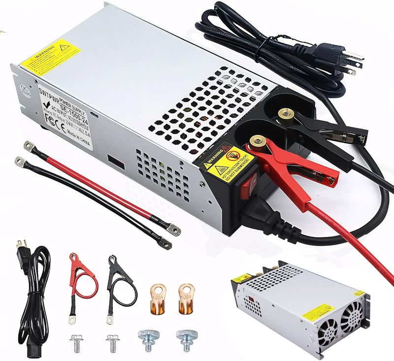 Photo 1 of New Upgraded DIY SMPS 110V 230V AC to DC 24V 62.5V 1500W Power Supply Adapter,Converter Power Supply,DC 24V Voltage Transformer for Motor Pump CCTV 3D Printer Air Compressor Led (24V-62.5A-1500W)