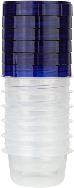 Photo 1 of [4 Oz - Blue - 6 PK] Twist Top Food Storage Containers | Leak-Proof, Airtight Storage Canisters with Screw & Seal Lids | BPA-Free, Stackable, Reusable Kitchen Essentials, Snack | 4-Ounce