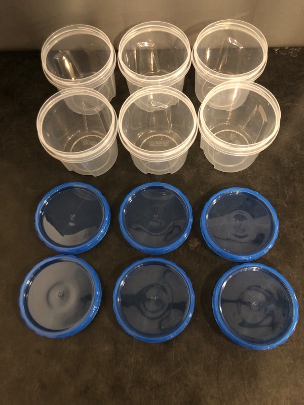 Photo 1 of [4 Oz - Blue - 6 PK] Twist Top Food Storage Containers | Leak-Proof, Airtight Storage Canisters with Screw & Seal Lids | BPA-Free, Stackable, Reusable Kitchen Essentials, Snack | 4-Ounce
