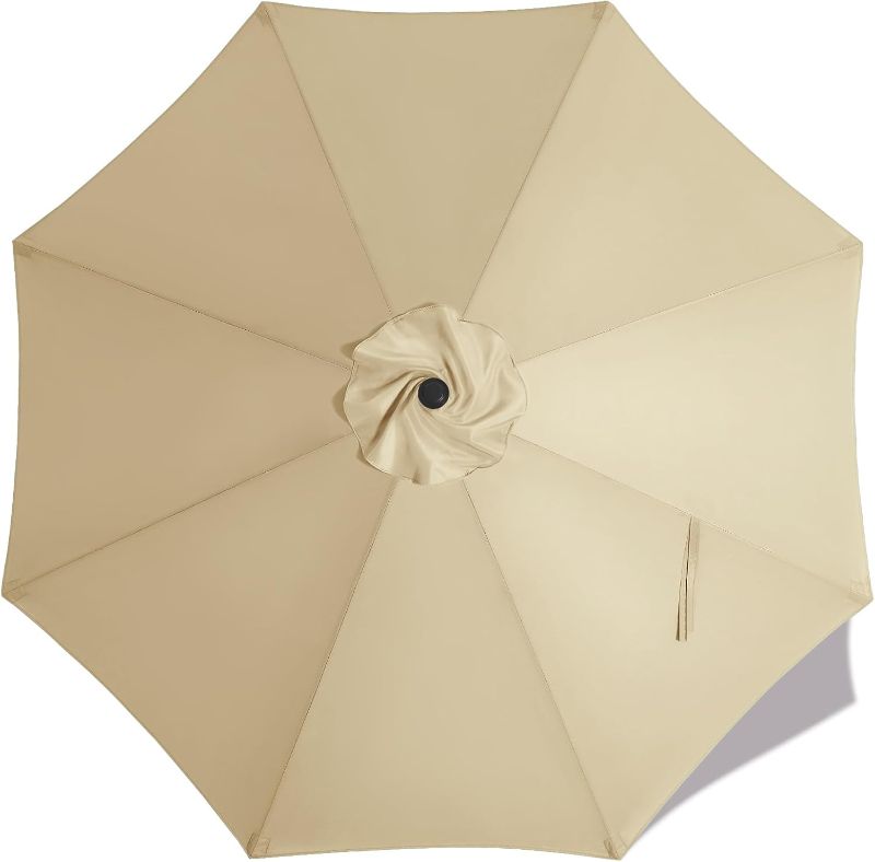 Photo 1 of MASTERCANOPY Patio Umbrella 9 ft Replacement Canopy for 8 Ribs-Beige Canopy Only