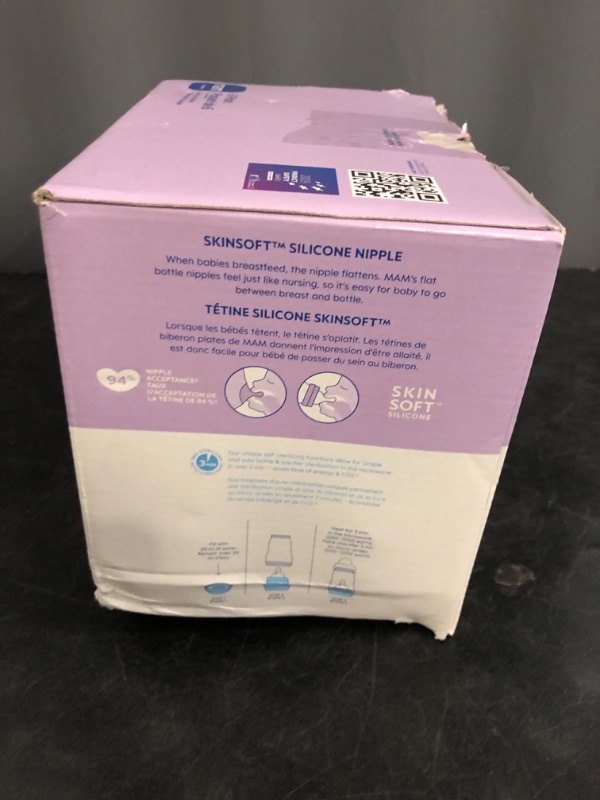 Photo 1 of MAM 9oz Easy Start Anti-Colic Baby Bottles, Medium Flow with 2X Bonus Nipples (Fast and Extra Fast Flow), Reduces Colic, Gas, & Reflux, Easy-to-Clean, BPA-Free, 2 Plus Months