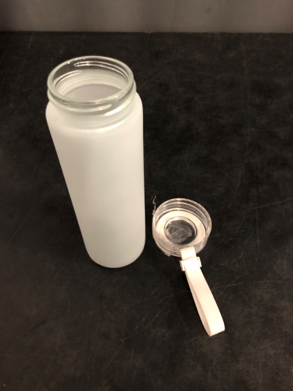 Photo 1 of DIAGNOX 14 Oz Glass Water Bottle - Eco-Friendly, Reusable Drink Bottle with Easy-Twist Cap