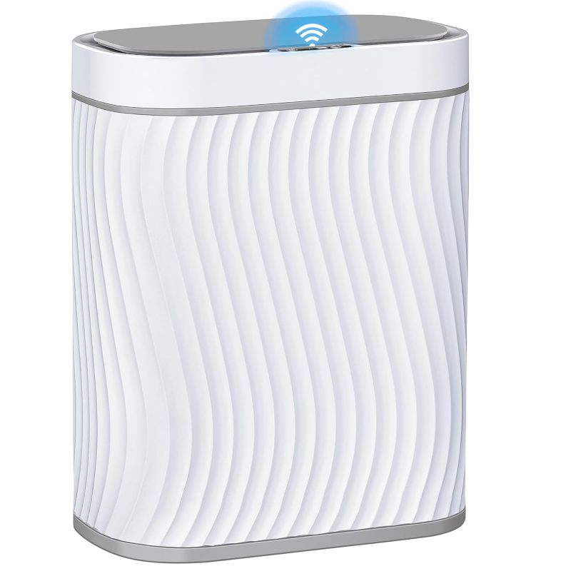 Photo 1 of Bathroom Trash can with Automatic Touchless Lid, 2.6 Gallon Motion Sensor Small Garbage Can, Slim Waterproof Smart Trash Bin for Bedroom, Office, Living Room