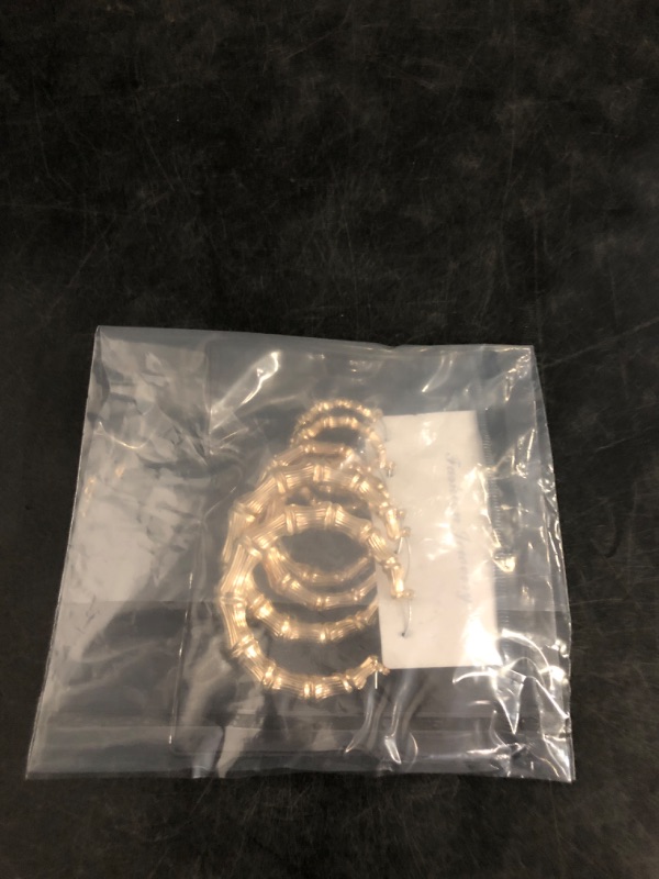 Photo 1 of Bamboo Earrings 90s Outfits for Women Large Gold Bamboo Hoop Earrings 80s 90s Earring Jewelry Hip Hop Party Costum Accessories Gifts