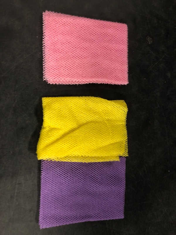 Photo 1 of UJFQBH 3 Pieces African Bath Sponge African Net Long Net Bath Sponge Exfoliating Shower Body Scrubber Back Scrubber Skin Smoother,Great for Daily Use (Pink,Yellow,Purple)