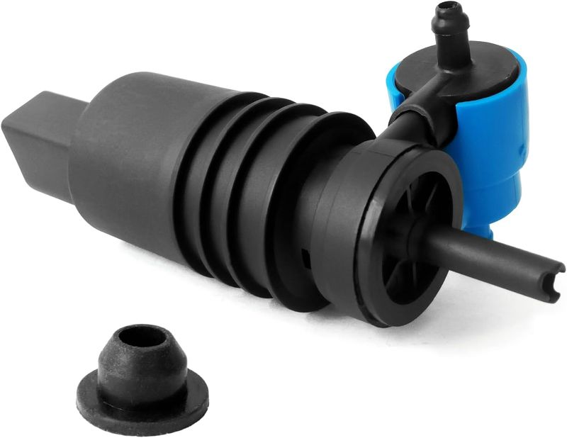 Photo 1 of Windshield Washer Pump, Compatible with Jeep Dodge Chrysler Volkswagen Audi BMW Chevrolet Ford, Washer Fluid Pump with Grommet Replace 1J6955651