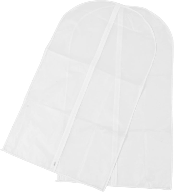 Photo 1 of VICASKY 2pcs Garment Covers for Hanging Clothes Transparent Suit and Coat Dust Protection Bags with Zipper Clothing Storage Organizers for Closet