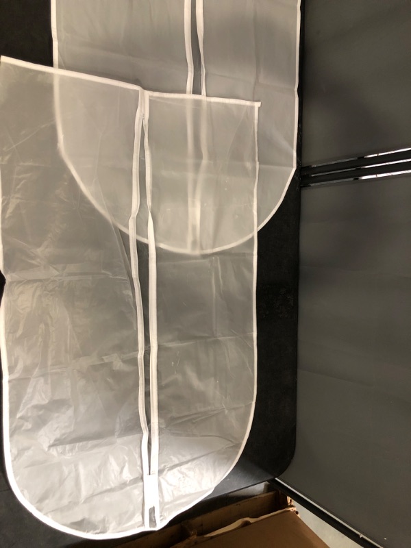 Photo 1 of VICASKY 2pcs Garment Covers for Hanging Clothes Transparent Suit and Coat Dust Protection Bags with Zipper Clothing Storage Organizers for Closet