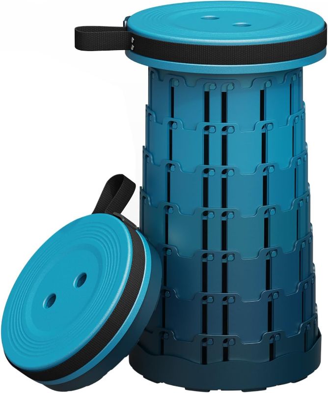 Photo 1 of Upgraded Collapsible Stool, 400lbs Max Load. Portable Retractable Folding Telescoping Stool for Camping, Fishing, Hiking & Travel