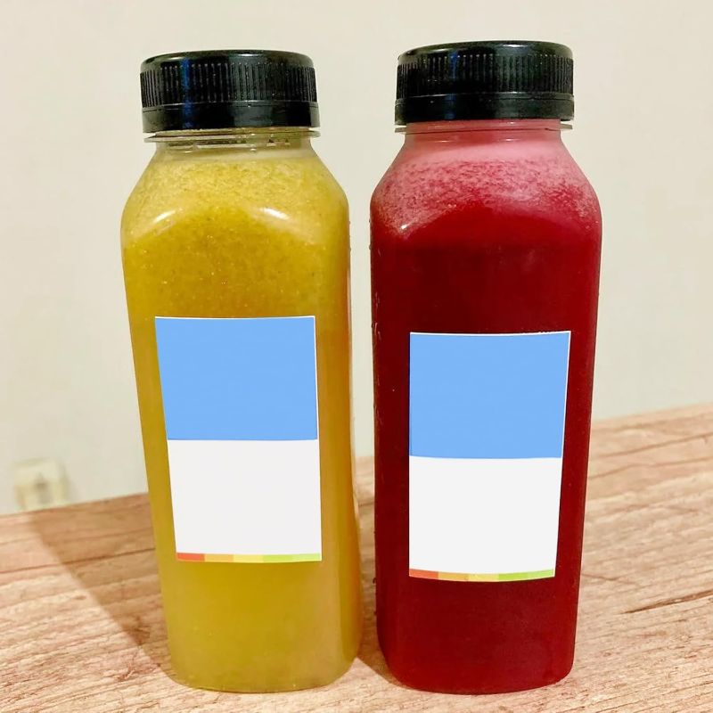 Photo 1 of 24 Pack 14oz Plastic Juice Bottles with Caps, 400ml Clear Plastic Sensory Bottles with Leakproof Lids, Reusable Empty Juice Smoothie Containers