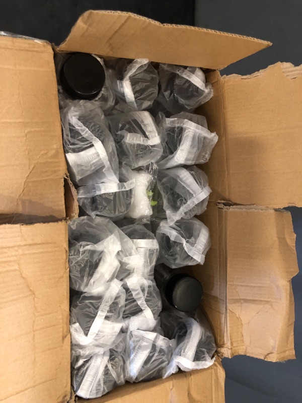 Photo 1 of 24 Pack 14oz Plastic Juice Bottles with Caps, 400ml Clear Plastic Sensory Bottles with Leakproof Lids, Reusable Empty Juice Smoothie Containers