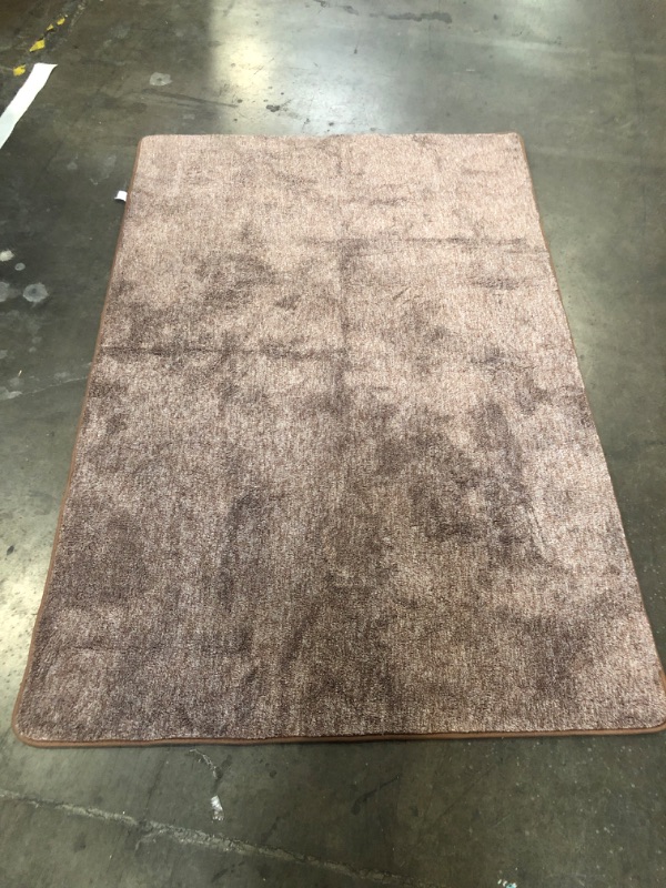 Photo 1 of Solid Plush Area Rug 3x5 Performance Shaggy Washable Rug Indoor Soft Modern Faux Wool Cozy Non Slip Carpet