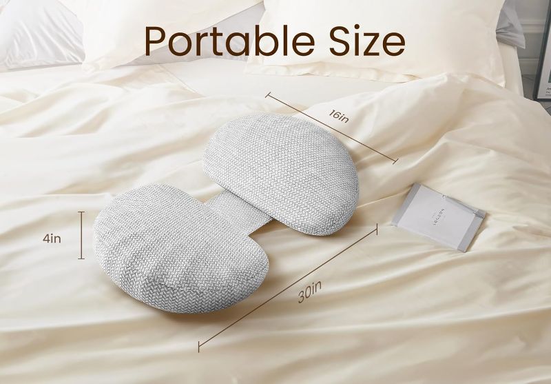 Photo 1 of Pregnancy Pillow for Sleeping Memory Foam Pillow for Side Sleeper, Maternity Pillow Support for Back, Belly, HIPS for Pregnant Women, Portable and Adjustable Travel Wedge Pillows Grey