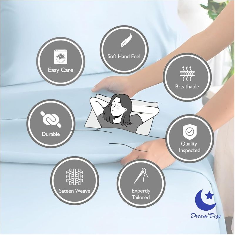 Photo 1 of  Cool & Breathable, Soft & Durable Top Sheet, Wrinkle, Fade, Stain Resistant White, Oversized King