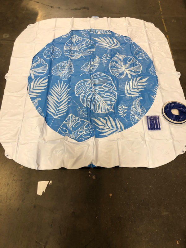 Photo 1 of  Baby Beach Pool, 2-in-1 Waterproof Beach Blanket & Kiddie Pool, 6.5 x 6.5 Feet Portable & Foldable Baby Pool for Beach w/Collapsible Water.