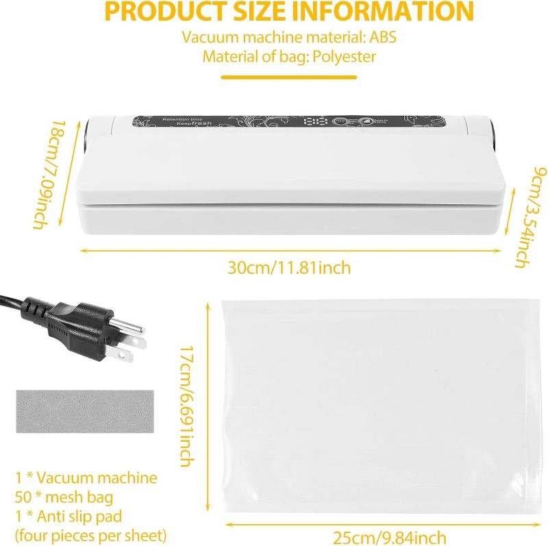 Photo 1 of Vacuum Sealer Compact Auto Vacuum Sealer Machine with 20 Sealed Bags Easy to Handle Vacuum Food Sealer Multifunctional Food Sealer Machine for Meat Seafood Fruits Vegetables
