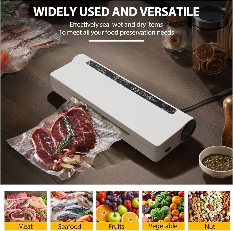 Photo 1 of Vacuum Sealer Compact Auto Vacuum Sealer Machine with 20 Sealed Bags Easy to Handle Vacuum Food Sealer Multifunctional Food Sealer Machine for Meat Seafood Fruits Vegetables