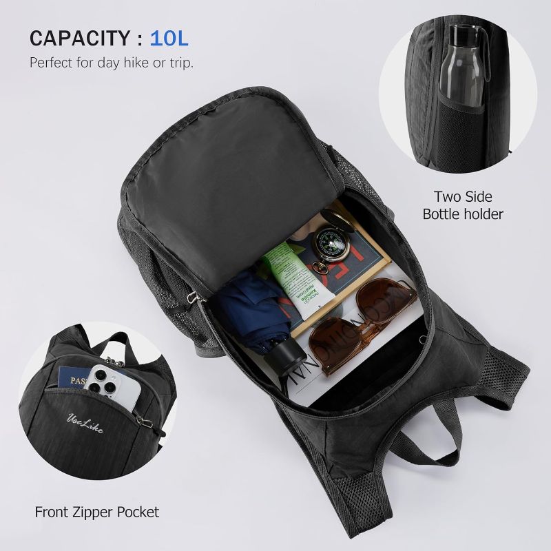 Photo 1 of 10L Small Hiking Backpack Travel Daypack Lightweight Packable Back Pack