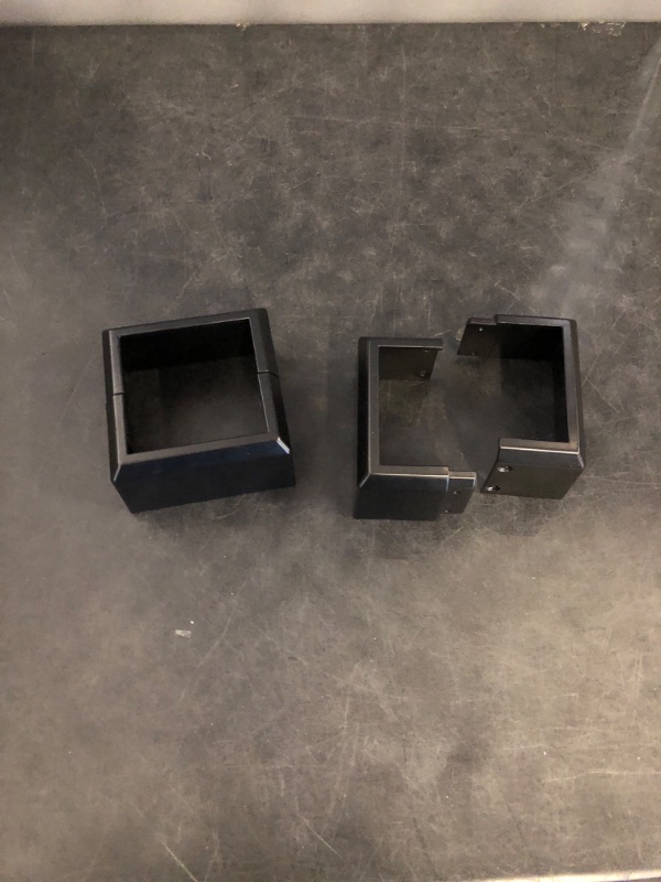 Photo 1 of 4pcs 4x4 Aluminum Deck Post Base Cover Outdoor, Decorative Post Covers for Basement Black, Square Post Skirts Trim for Railing