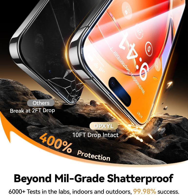 Photo 1 of Toughest 9H+ Glass for iPhone 16 Screen Protector