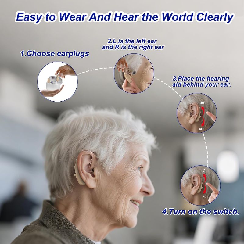 Photo 1 of Hearing Aids for Seniors, HILGREK Rechargeable Hearing Aids for People with Hearing Loss, Hearing Amplifiers Devices with Noise Reduction, Easy to Operate, Clear Sound