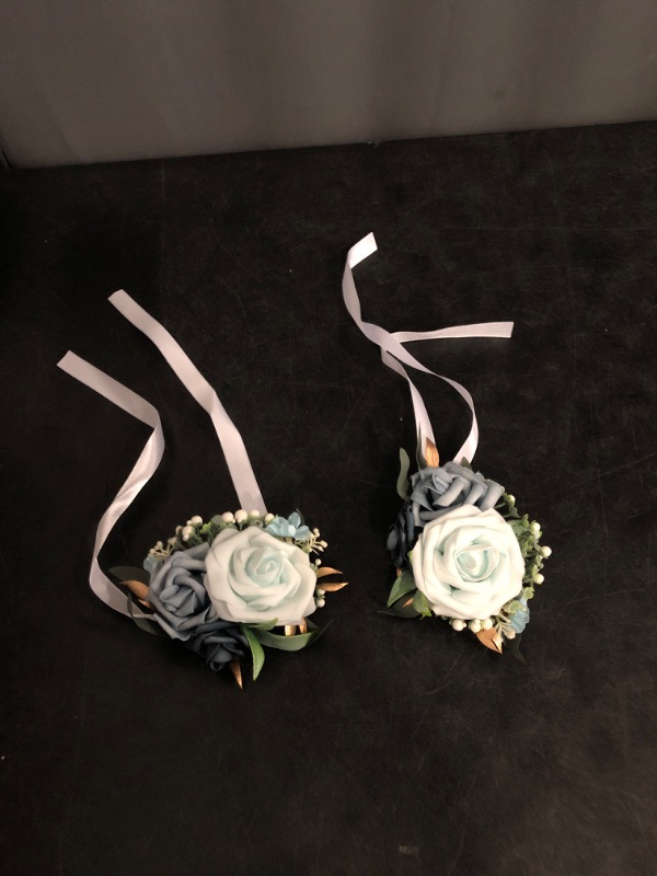 Photo 1 of  2 Pieces of Artificial Rose Wrist Corsage