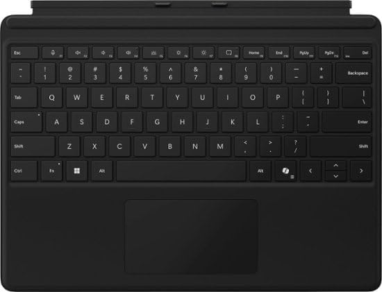 Photo 1 of Microsoft Surface Pro Keyboard Without Pen Storage for Surface Pro Copilot+ (11th Edition), Pro 9 and 8, Alcantara Material, Black