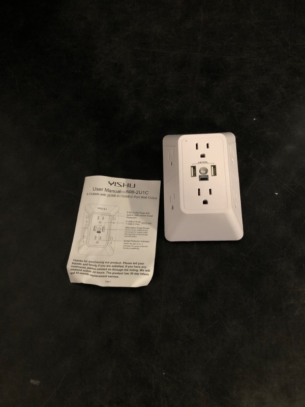 Photo 1 of Multi Plug 6 Outlet Surge Protector Extender with 3 USB Ports 