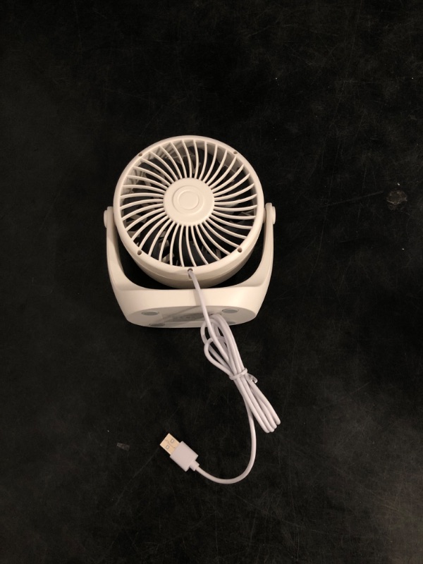 Photo 1 of Diveblues USB Desk Turbo Fan, Ultra-Quiet Mini Desk Fan, Powerful Wind, LED Display, 5 Speed, 360° Rotating Small Portable Fan for Home, Office and Outdoor Cool Tech Gadgets 