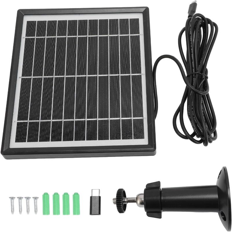 Photo 1 of Solar Panel for Bird Feeder Camera USB 360 Degree Mount Doorbell Solar Panel for Rechargeable Battery Cameras