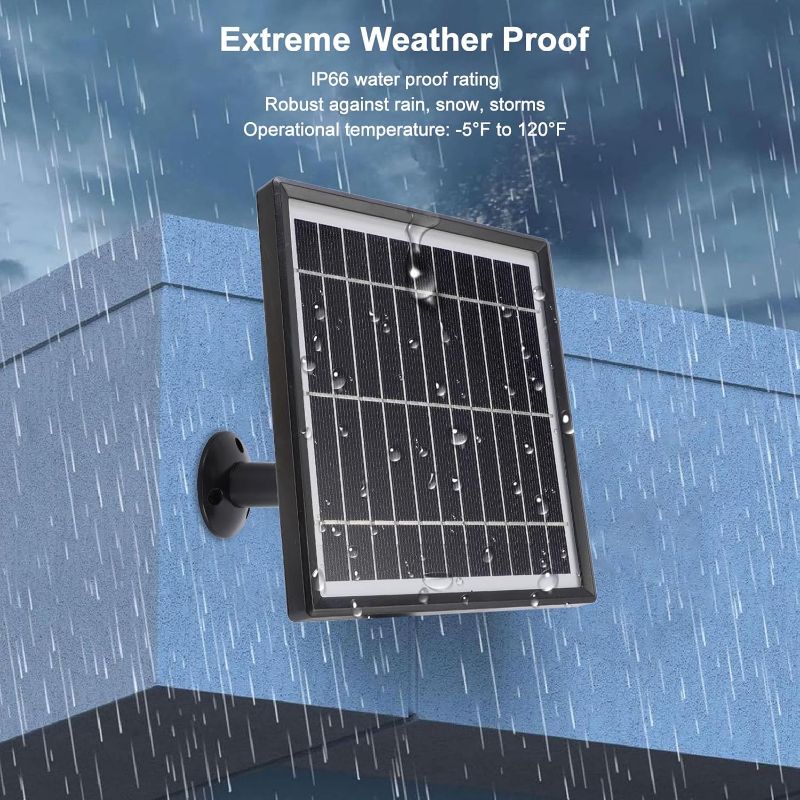 Photo 1 of Solar Panel for Bird Feeder Camera USB 360 Degree Mount Doorbell Solar Panel for Rechargeable Battery Cameras