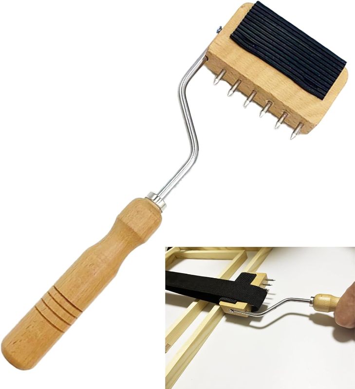 Photo 1 of Webbing Stretcher Upholstery Tool Webbing Puller Stretcher Stretching Webbing Tool Wood Handle, Upholstery Supplies to Catch The Close to Frame with Plenty of Leverage